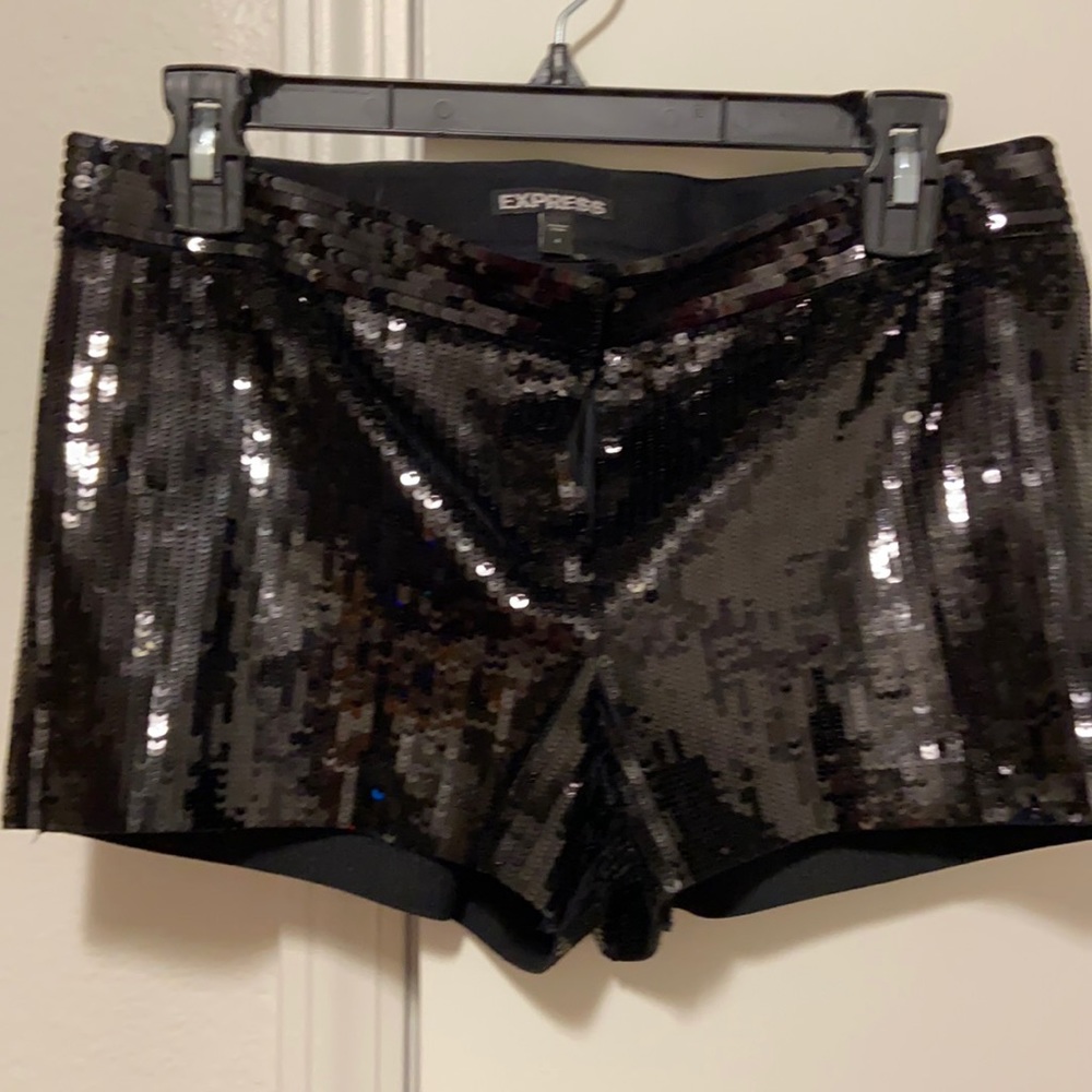 Express sequin shorts black 4 NWOT